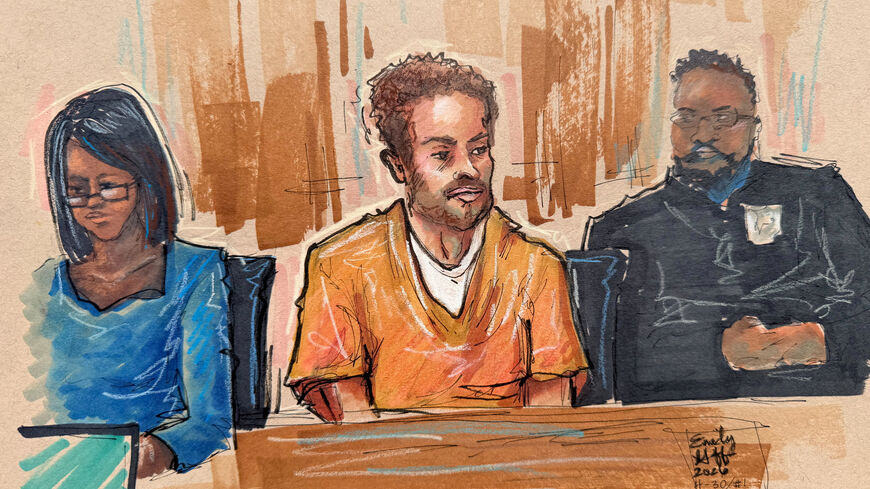 FILE PHOTO: Cole Tomas Allen, a suspect in the White House Correspondents' Association (WHCA) dinner shooting, sits in the courtroom during a hearing after being charged with attempting to assassinate U.S. President Donald Trump, in Washington D.C., U.S., April 30, 2026, in this courtroom sketch.    REUTERS/Emily Goff/File Photo