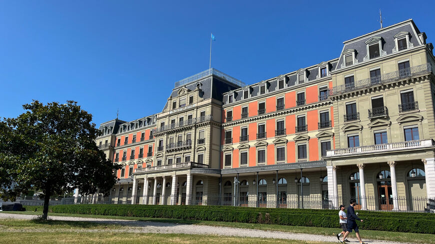 People walk past the Palais Wilson, base of the U.N. High Commissioner for Human Rights, and the former headquarters of the League of Nations, in Geneva, Switzerland, June 17, 2025. REUTERS/Emma Farge