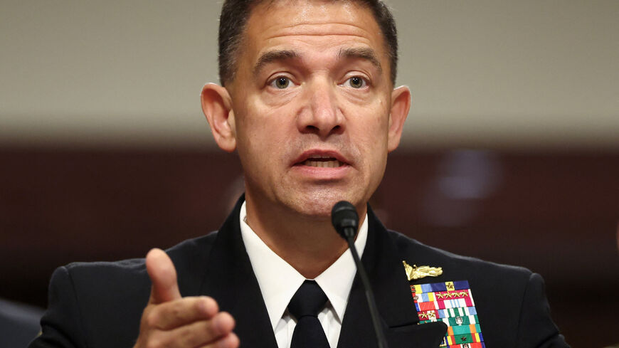 U.S. CENTCOM Commander Admiral Brad Cooper testifies before the Senate Armed Services Committee on "The Posture of the U.S. Central Command and U.S. Africa Command in Review" on Capitol Hill in Washington, D.C., U.S., May 14, 2026.  REUTERS/Kevin Lamarque
