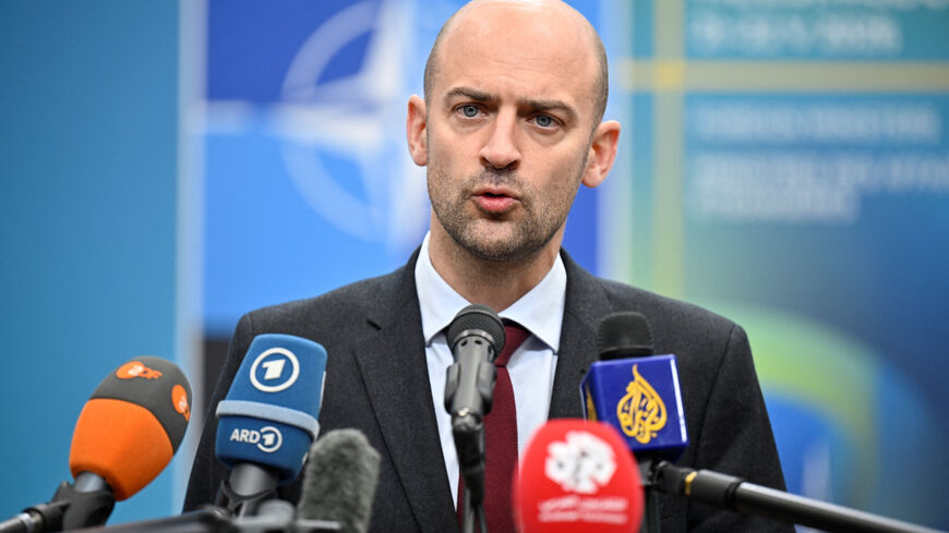 French Foreign Minister Jean-Noel Barrot at the doorstep of the NATO Foreign Ministers' meeting at the Clarion Hotel and Congress Sea U in Helsingborg, Sweden, 22nd May 2026. TT News Agency/Johan Nilsson/ via REUTERS
