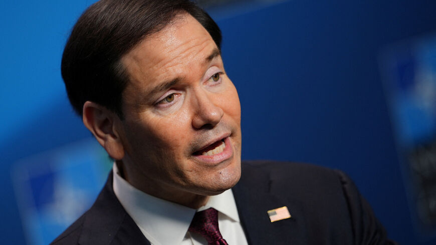 United States Secretary of State Marco Rubio speaks with journalists during a meeting of NATO foreign ministers in Helsingborg, Sweden, Friday, May 22, 2026.     Julia Demaree Nikhinson/Pool via REUTERS