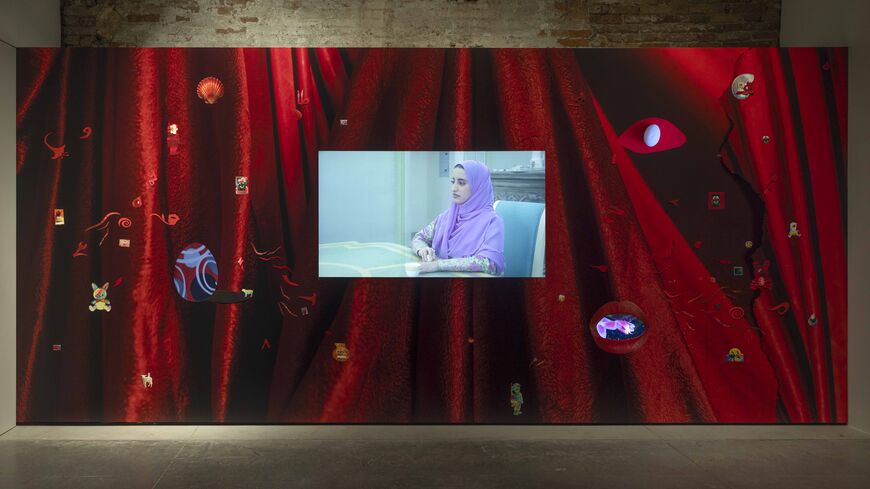 Farah Al Qasimi’s “The Curse” (2026) in Washwasha, the UAE Pavilion at the Biennale Arte 2026. (Image courtesy of National Pavilion UAE - La Biennale di Venezia. Photo by Ismail Noor of Seeing Things)
