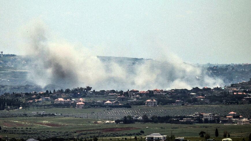 Smoke rises from the site of an Israeli airstrike that targeted the southern Lebanese village of Zawtar el-Gharbiyeh 