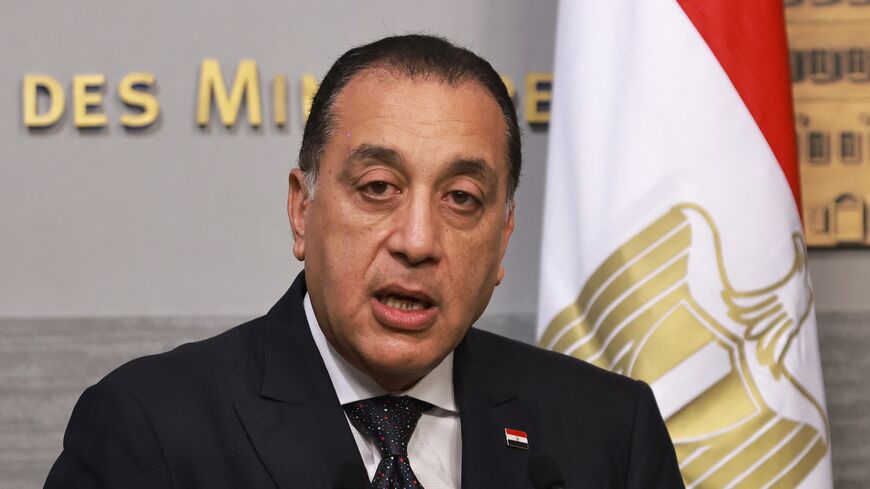 Egyptian Prime Minister Mostafa Madbouly speaks in Beirut on Dec. 19, 2025.