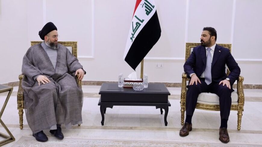 Prime Minister Ali al-Zaidi meets with the head of the Hikmah Movement, Ammar al-Hakim, in Baghdad on May 19, 2026.