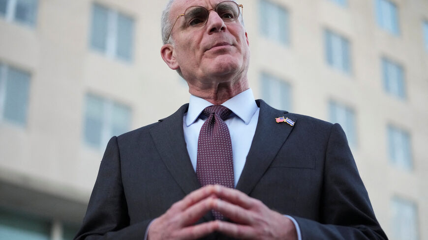 Israeli Ambassador to the U.S. Yechiel Leiter speaks with the media after the Trump administration said Israel and Lebanon agreed to implement a ceasefire to end hostilities, at the State Department in Washington, D.C., U.S., June 3, 2026. REUTERS/Nathan Howard