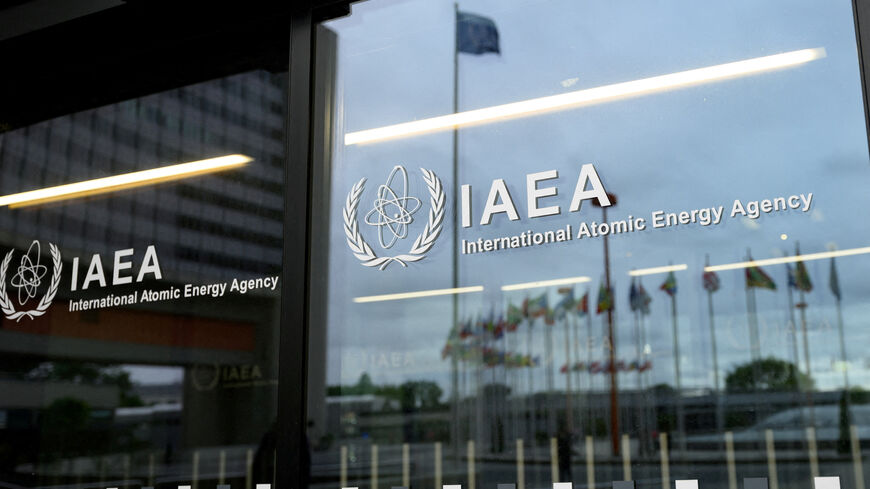 The IAEA logo is displayed in front of the agency’s headquarters in Vienna, Austria, June 5, 2026. REUTERS/Elisabeth Mandl