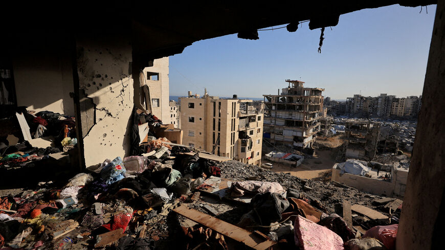 FILE PHOTO: People's belongings lie scattered at the site of an Israeli strike on an apartment building in Gaza City, June 4, 2026. REUTERS/Dawoud Abu Alkas/File Photo