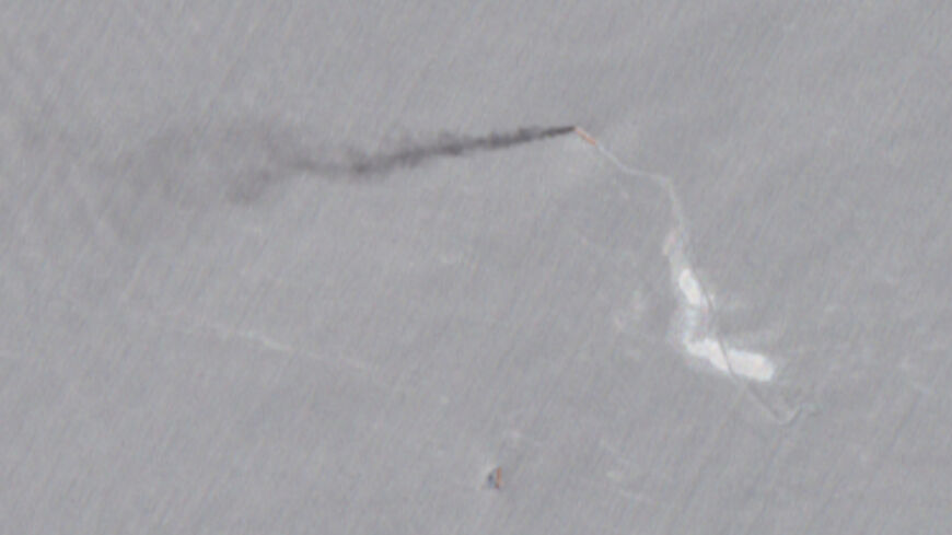 A satellite image shows the Indian-crewed tanker Jalveer, which, according to U.S. Central Command, was hit by two missiles fired by a U.S. aircraft, in the Gulf of Oman, June 11, 2026.  European Union/Copernicus Sentinel-2/Handout via REUTERS