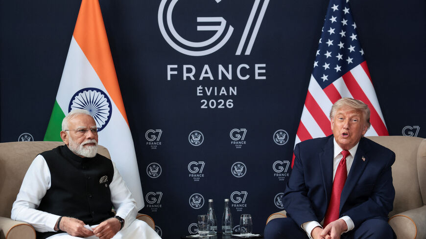 U.S. President Donald Trump attends a bilateral meeting with Indian Prime Minister Narendra Modi during the G7 Summit in Evian-les-Bains, France, June 17, 2026. REUTERS/Evelyn Hockstein