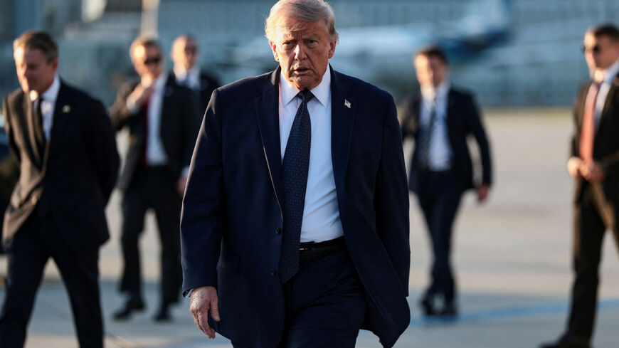 U.S. President Donald Trump arrives at Paris Orly airport, following the G7 Summit, in Orly, France, June 17, 2026. REUTERS/Evelyn Hockstein