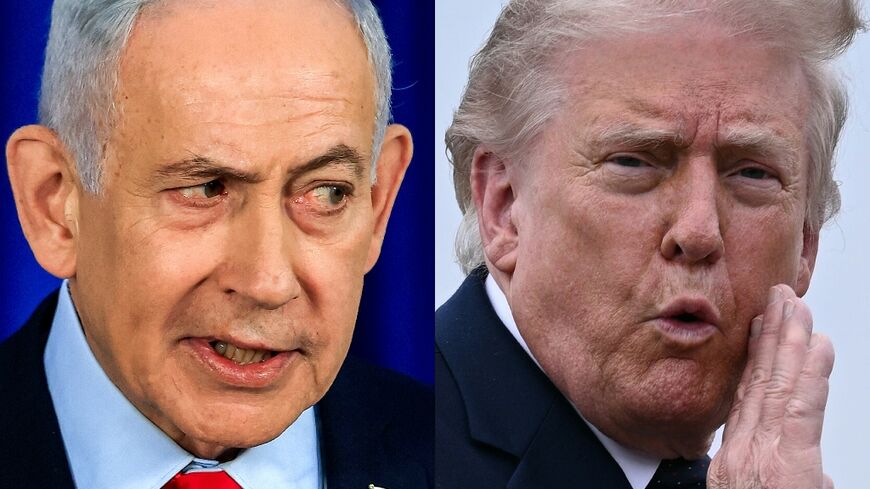 US President Donald Trump (R) stirred speculation that veteran Israeli premier Benjamin Netanyahu might stand aside by speculating about his future, but his party insists he will run for re-election 