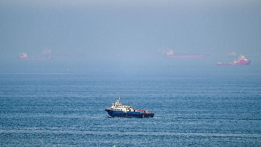 Cargo ships along the Gulf of Oman