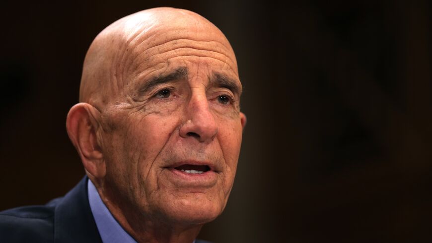 Tom Barrack testifies during his Senate Foreign Relations Committee confirmation hearing in the Dirksen Senate Office Building on April 01, 2025, in Washington, DC. 