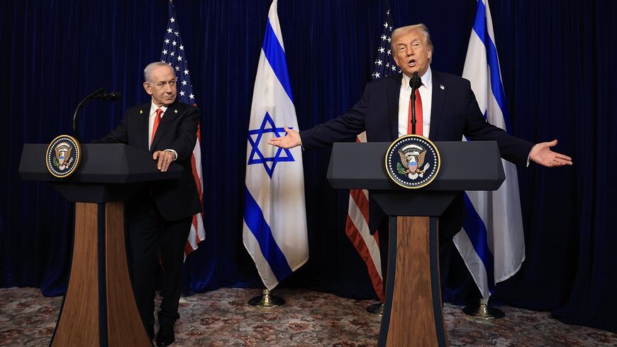US President Donald Trump holds a press conference with Israeli Prime Minister Benjamin Netanyahu in Palm Beach, Florida, Dec. 29, 2025.