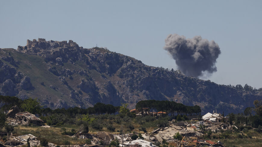 Smoke rises following Israeli bombardment in southern Lebanon close to the Beaufort Castle as seen from a position across the border in the Upper Galilee, in northern Israel on June 4, 2026. 