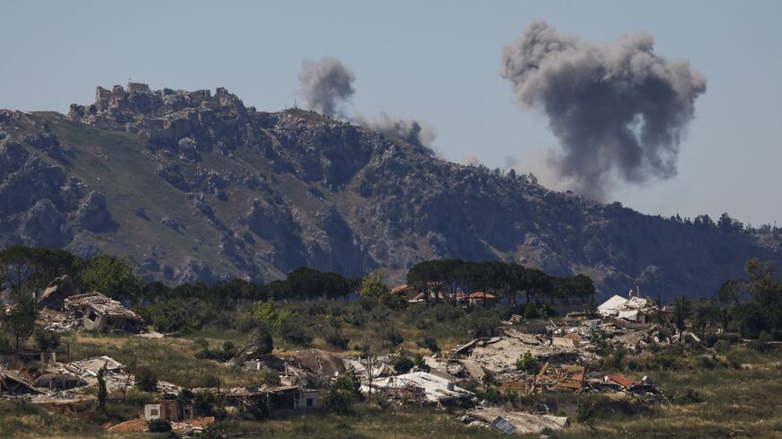 Smoke rises following Israeli bombardment in southern Lebanon close to the Beaufort Castle as seen from a position across the border in the Upper Galilee, in northern Israel on June 4, 2026. 