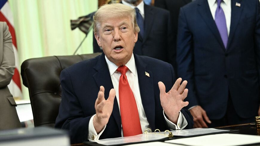 President Donald Trump speaks before signing a proclamation in the Oval Office of the White House in Washington, DC, on June 11, 2026.