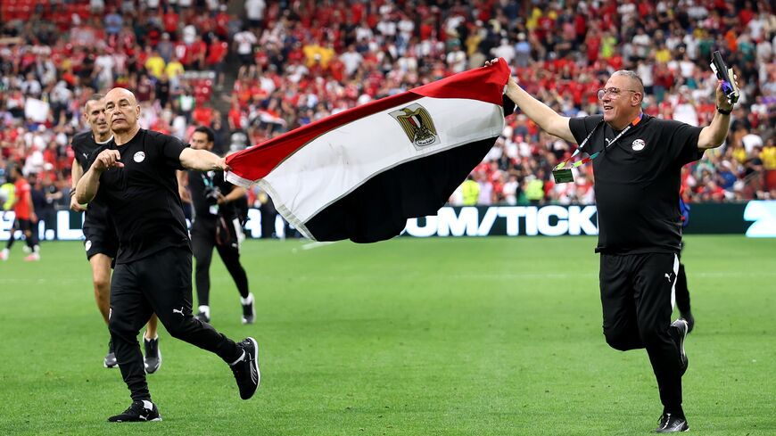 Hossam Hassan, the head coach of Egypt, celebrates after the 3-1 win during the FIFA World Cup 2026 Group G match between New Zealand and Egypt at BC Place Vancouver on June 21, 2026, in Vancouver, British Columbia. 