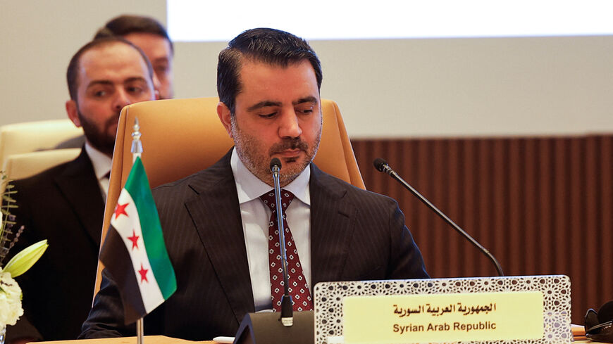 Syria's Foreign Minister Asaad Hassan al-Shibani attends a meeting on Syria, following the recent ousting of president Bashar al-Assad, in Riyadh, Saudi Arabia, January 12, 2025. REUTERS/Hamad I Mohammed