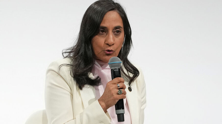Canadian Foreign Minister Anita Anand attends a conference with Israeli and Palestinian civil society groups to support a two-state solution, in Paris, France June 12, 2026.   Thibault Camus/Pool via REUTERS