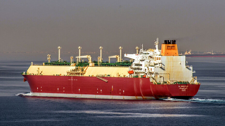 An archive photo taken on May 9, 2015 of Qatari LNG tanker Al Rekayyat, that a source said on July 7, 2026 had sent out distress signals seeking assistance after it was hit on its port side, at an unknown location. Ivan Meshkov/Handout via REUTERS