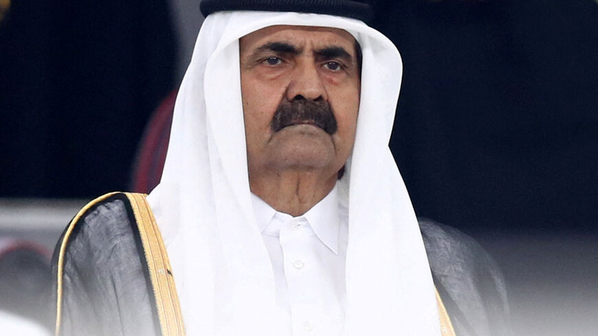 FILE PHOTO: Soccer Football - Gulf Cup - Group A - Qatar v Iraq - Khalifa International Stadium, Doha, Qatar - November 26, 2019  Sheikh Hamad bin Khalifa al-Thani during the opening ceremony   REUTERS/Ibraheem Al Omari/File Photo