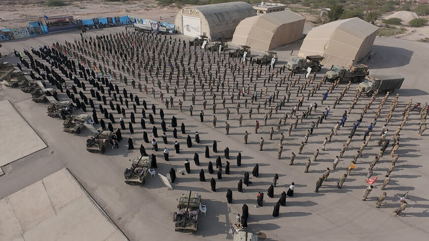 Members of the Islamic Revolutionary Guard Corps (IRGC) attend an exercise in southern Iran, in this handout image obtained on February 16, 2026. IRGC/WANA (West Asia News Agency)/Handout via REUTERS