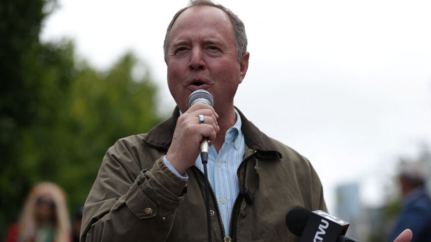 Senator Adam Schiff (D-CA) speaks during a rally in support of congressional candidate Connie Chan in San Francisco, California, U.S., May 29, 2026. REUTERS/Manuel Orbegozo