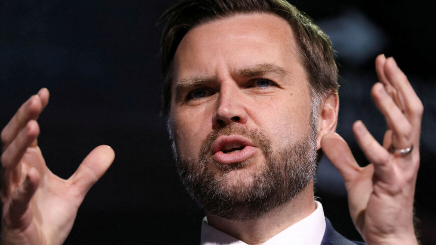 FILE PHOTO: U.S. Vice President JD Vance speaks at This is the Turning Point Tour at the University of Georgia in Athens, Georgia, U.S., April 14, 2026. REUTERS/Alyssa Pointer/File Photo