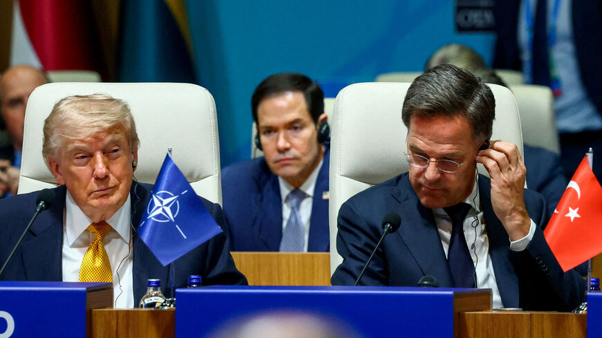 FILE PHOTO: U.S. President Donald Trump, U.S. Secretary of State Marco Rubio and NATO Secretary General Mark Rutte attend a meeting of the North Atlantic Council (NAC) during the NATO leaders' summit in Ankara, Turkey, July 8, 2026. REUTERS/Yves Herman/File Photo