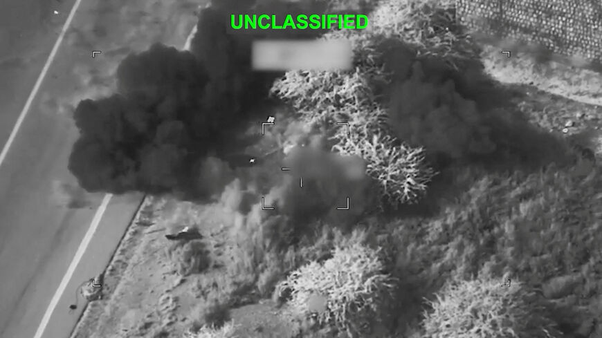 Smoke rises from an explosion at an unknown location, during what U.S. Central Command (CENTCOM) says are strikes on Iran, in this screen grab taken from a handout video released on July 15, 2026. U.S. Central Command/Handout via REUTERS
