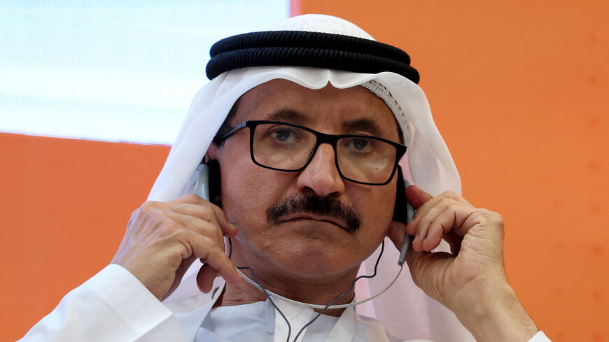 FILE PHOTO: Then chairman of DP World Sultan Ahmed bin Sulayem wears his headphones during the UAE-India Business summit at the Mahatma Mandir in Gandhinagar, Gujarat, India January 10, 2024. REUTERS/Amit Dave/File Photo