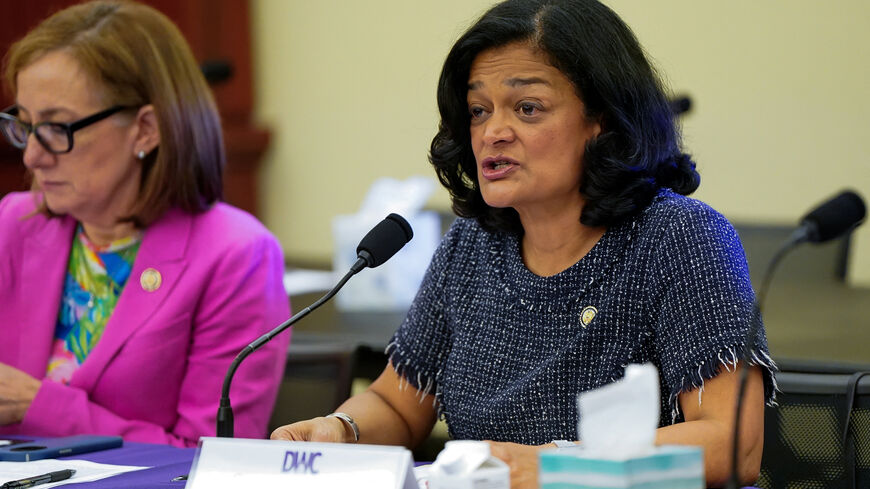 U.S. Representative Pramila Jayapal (D-WA) speaks on Capitol Hill in Washington, D.C., U.S., May 19, 2026. REUTERS/Elizabeth Frantz