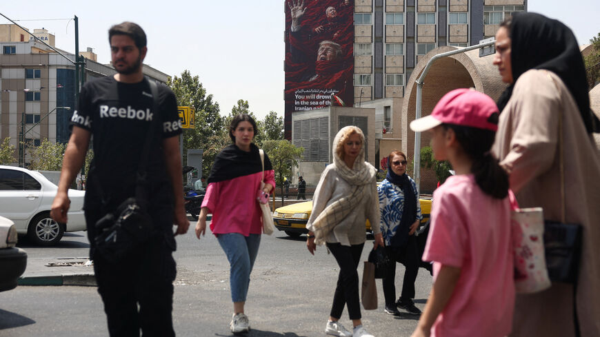 A billboard depicting U.S. President Donald Trump and Israeli Prime Minister Benjamin Netanyahu on a building in Tehran, Iran, July 21, 2026.Majid Asgaripour/WANA (West Asia News Agency) via REUTERS