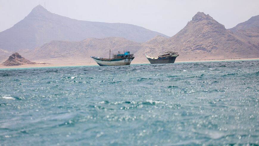FILE PHOTO: Boats float near the coast of Bab el-Mandeb, Yemen, April 2, 2026. REUTERS/File Photo
