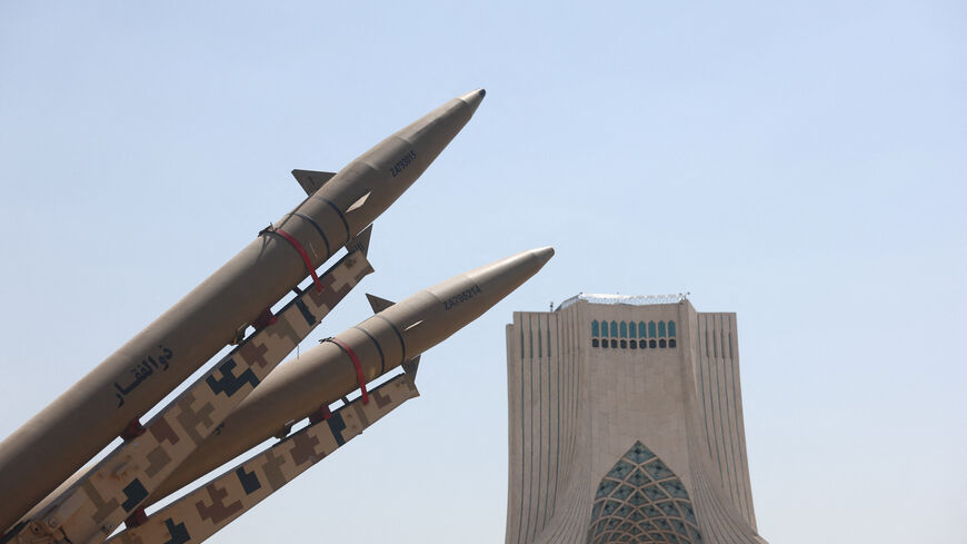 An Iranian missile system is displayed in Azadi Square in Tehran, Iran, July 30, 2026. Majid Asgaripour/WANA (West Asia News Agency) via REUTERS