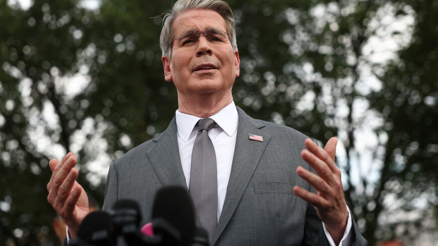 U.S. Treasury Secretary Scott Bessent speaks to reporters at the White House in Washington, D.C., U.S., August 20, 2026.  REUTERS/Kevin Lamarque