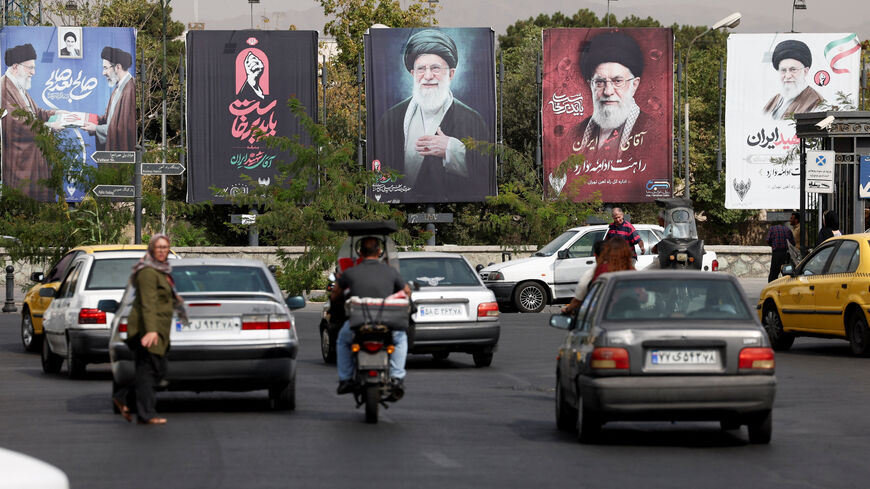 Banners with pictures of the late Supreme Leader of Iran, Ayatollah Ali Khamenei, are displayed on a street in Tehran, Iran, August 22, 2026. Majid Asgaripour/WANA (West Asia News Agency) via REUTERS