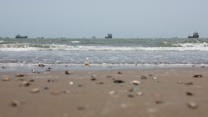 Vessels in the Strait of Hormuz are visible near the beach of Bandar Abbas, Iran, August 25, 2026. Majid Asgaripour/WANA (West Asia News Agency) via REUTERS
