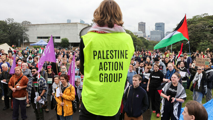 Members of the Palestine Action Group gather ahead of a rally, amid the ongoing conflict between Israel and the Palestinian Islamist group Hamas, in Sydney, Australia May 3, 2024. REUTERS/Alasdair Pal