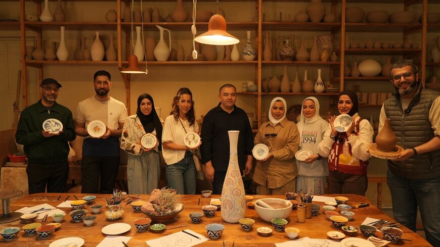 Artists featured in the Ektashif Uzbekistan exhibition at the Museum of Islamic Art, Doha. (Photo courtesy of Museum of Islamic Art)