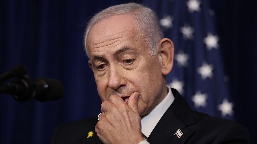 Israeli Prime Minister Benjamin Netanyahu holds a press conference with US President Donald Trump at his Mar-a-Lago club on Dec. 29, 2025, in Palm Beach, Florida. — Joe Raedle/Getty Images