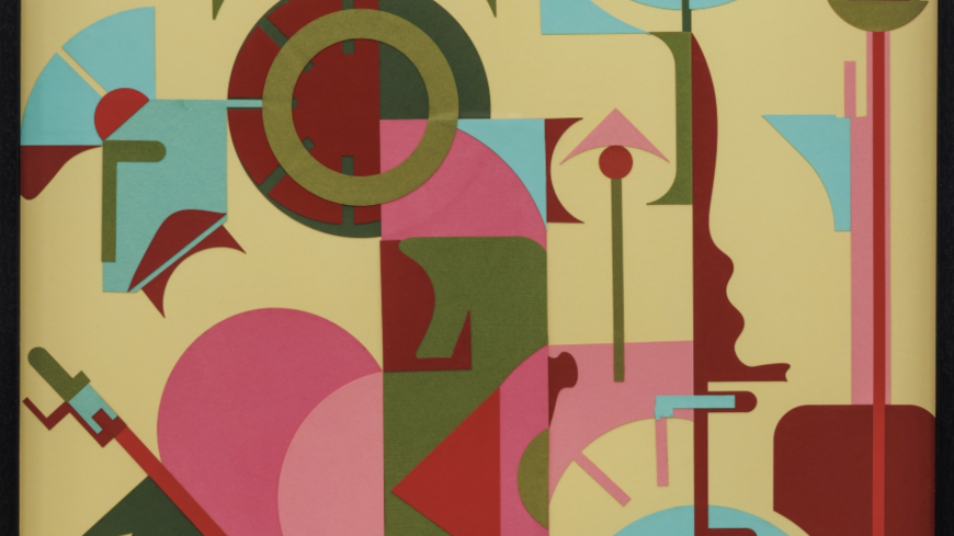 Sarah Almehairi. Scepter Snap. 2026. Paper on mat board. (Courtesy of the artist and Carbon 12)