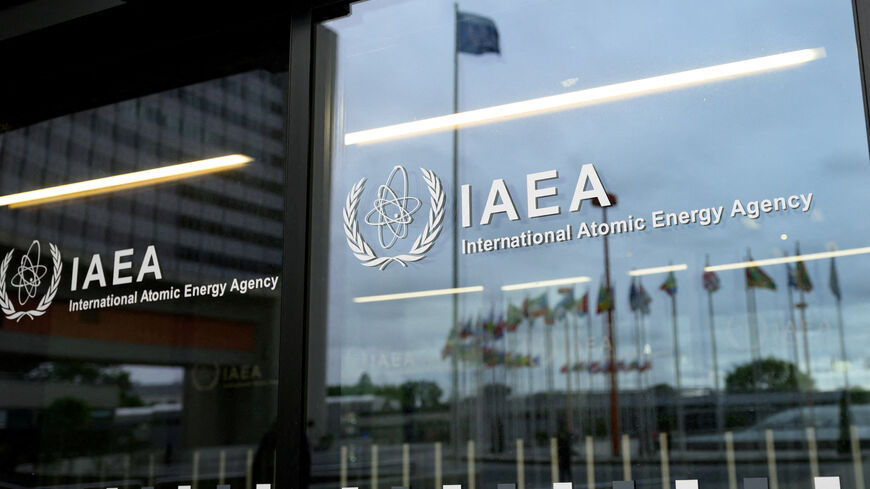 FILE PHOTO: The IAEA logo is displayed in front of the agency’s headquarters in Vienna, Austria, June 5, 2026. REUTERS/Elisabeth Mandl/File Photo