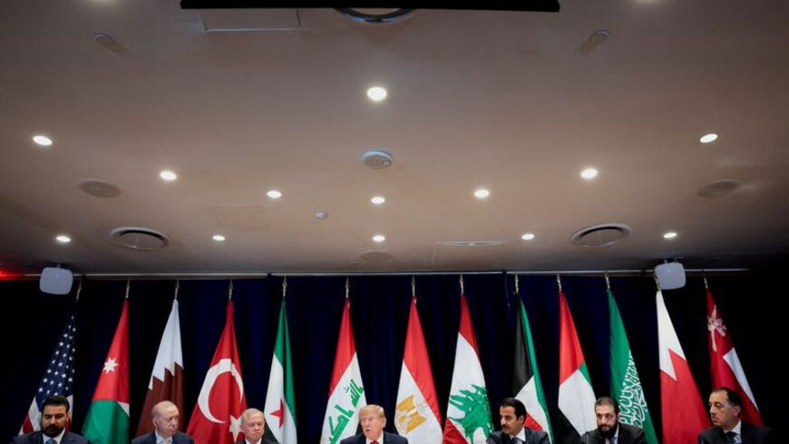 US President Donald Trump participates in a multilateral meeting with leaders from the Gulf Cooperation Council during the 81st United Nations General Assembly (UNGA) in New York City
