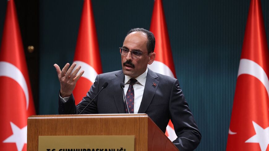 Ibrahim Kalin, Turkish presidential spokesperson, gives a press conference at the Presidential Complex, Ankara, May 25, 2022.