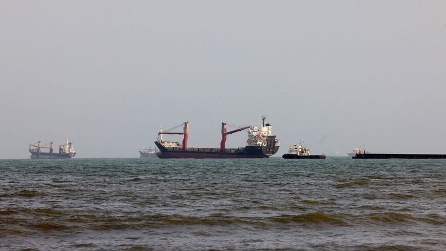 Vessels are seen in the Strait of Hormuz off the port city of Bandar Abbas in southern Iran on Aug. 10, 2026. — Atta KENARE / AFP via Getty Images