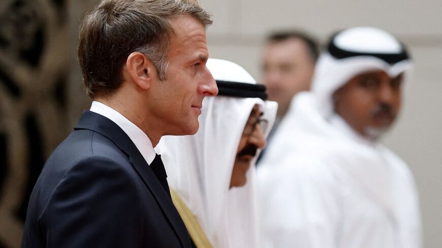 Macron was welcomed by the Emir of Kuwait on arrival in Kuwait City