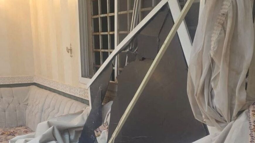 Damage inside a residential building, which according to authorities was one of the 15 residential home that suffered damages on October 13, in Riyadh